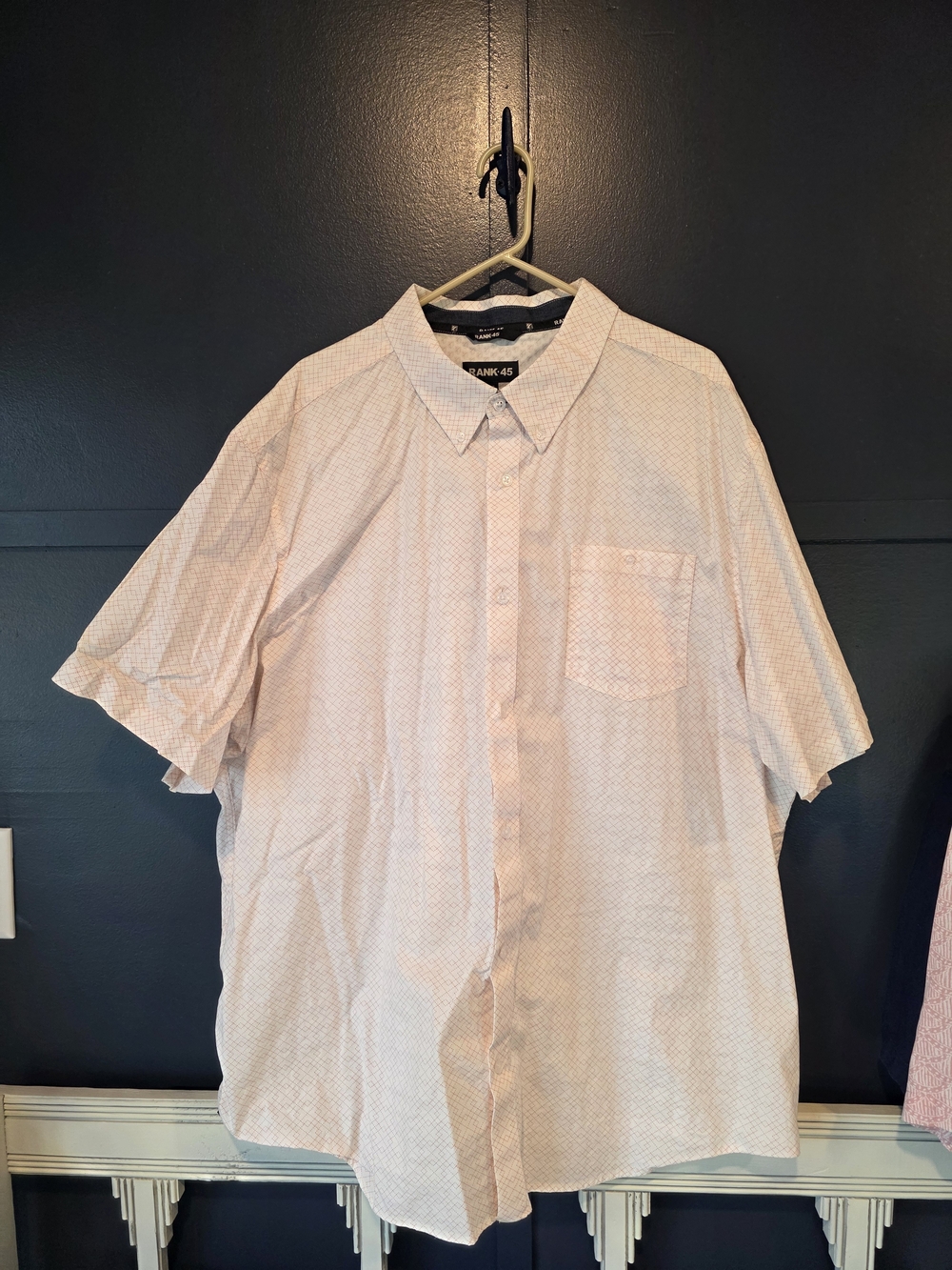 Frank 45 Short-Sleeve Casual Button-Down Shirt — Pale Pink
